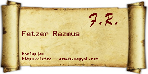 Fetzer Razmus névjegykártya